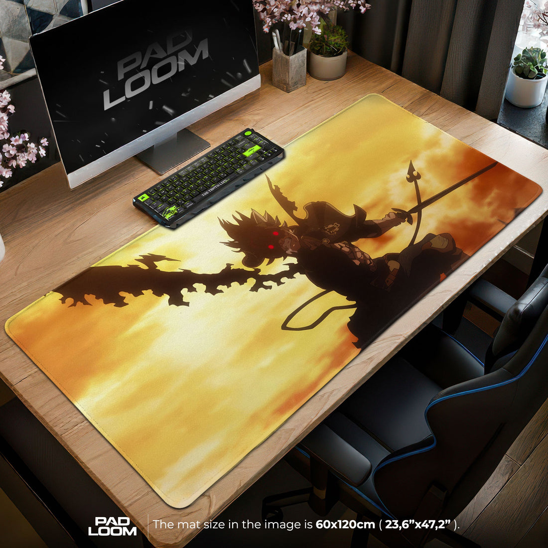 Asta Demon Form Mouse Pad - Shadow Flame Anime Desk Mat Padloom