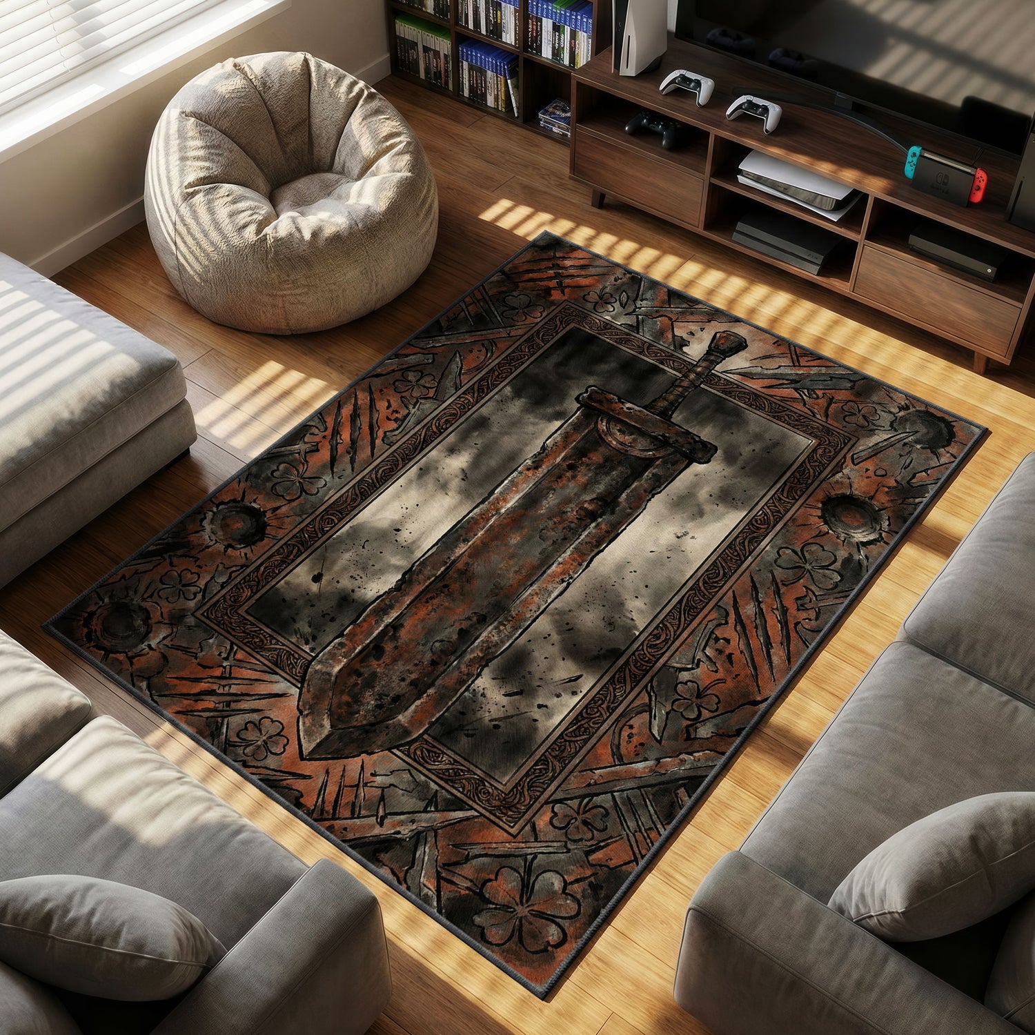 Asta Demon themed area rug for home decor fans