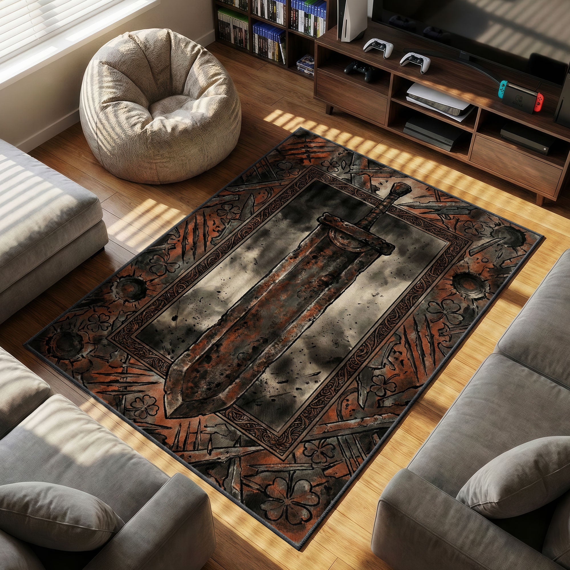 Asta Demon themed area rug for home decor fans