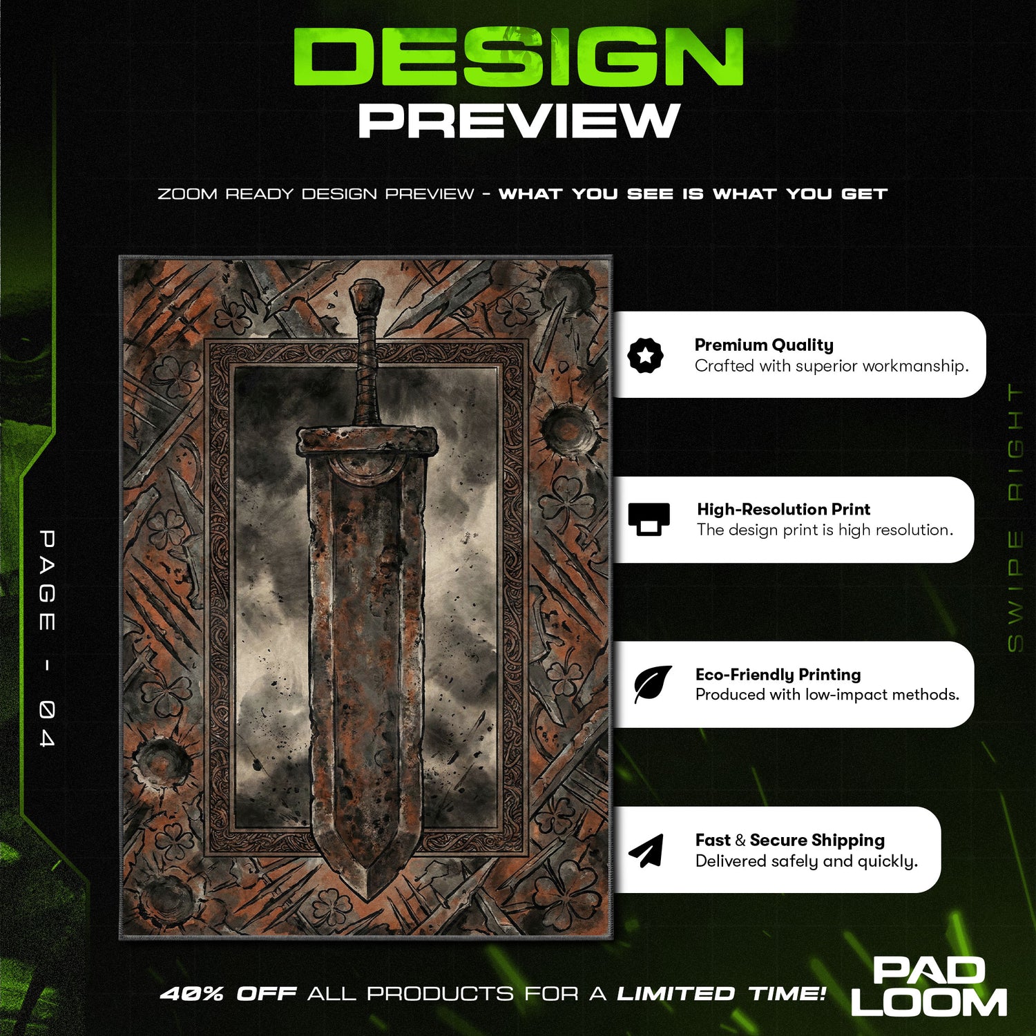 Chair character design printed on rug