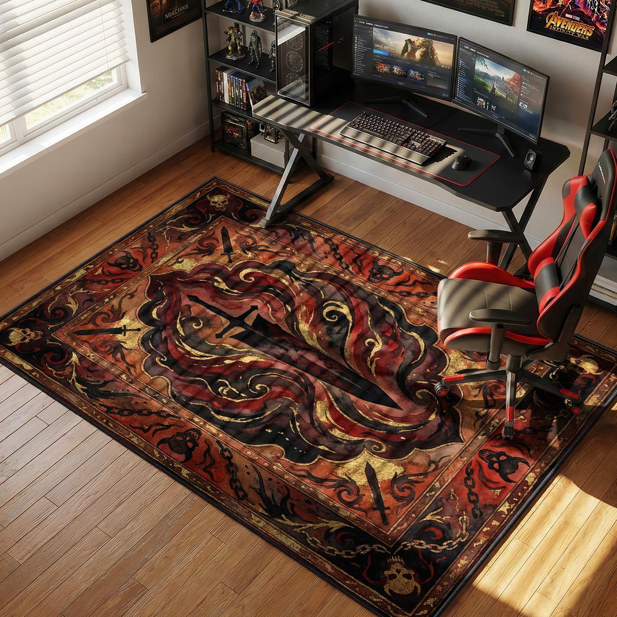 Asta Demon Slayer Sword Rug - Black Clover Chair Mat
