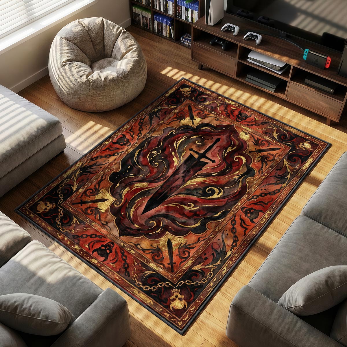Asta Demon Slayer Sword Rug - Black Clover Chair Mat
