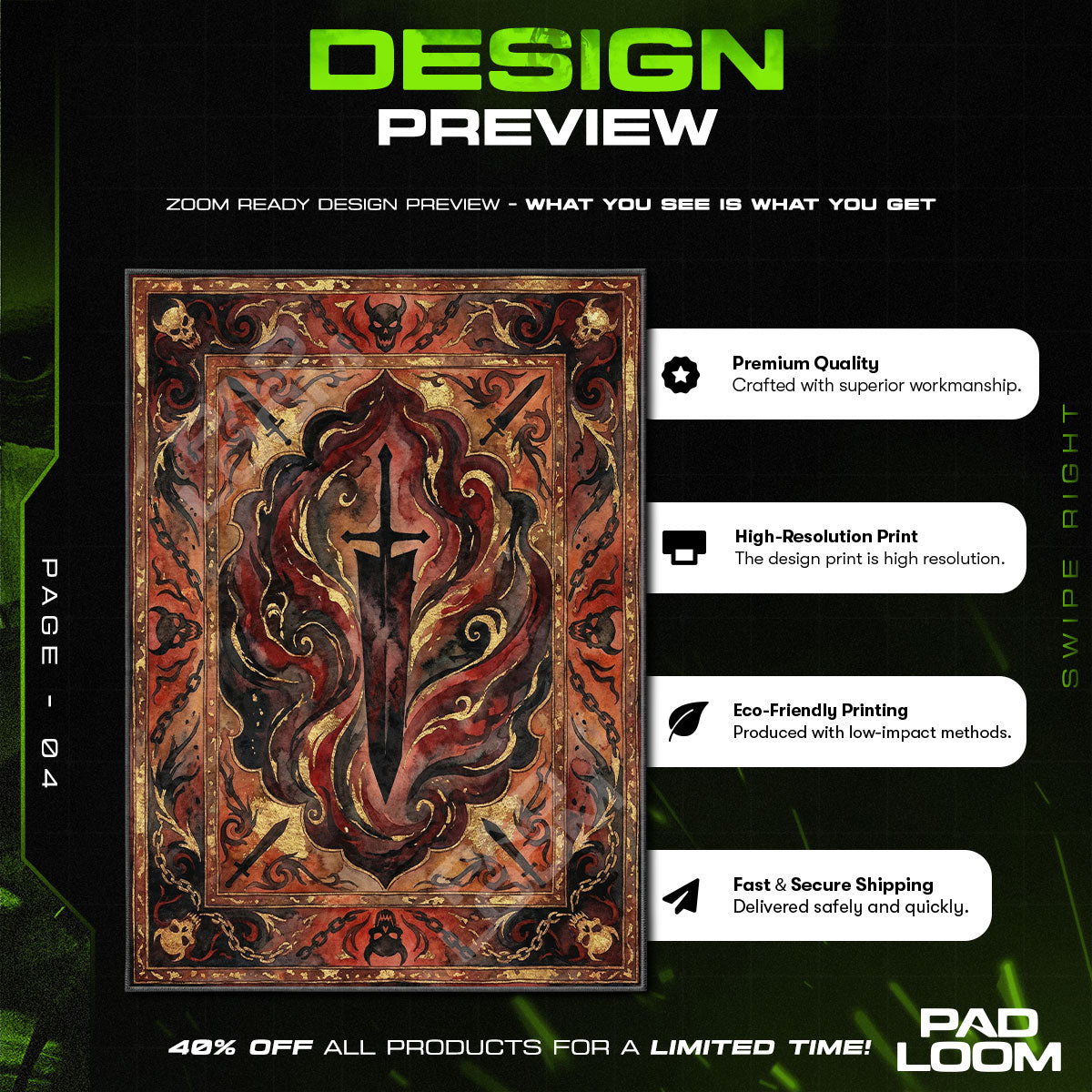 Asta Demon Slayer Sword Rug - Black Clover Chair Mat