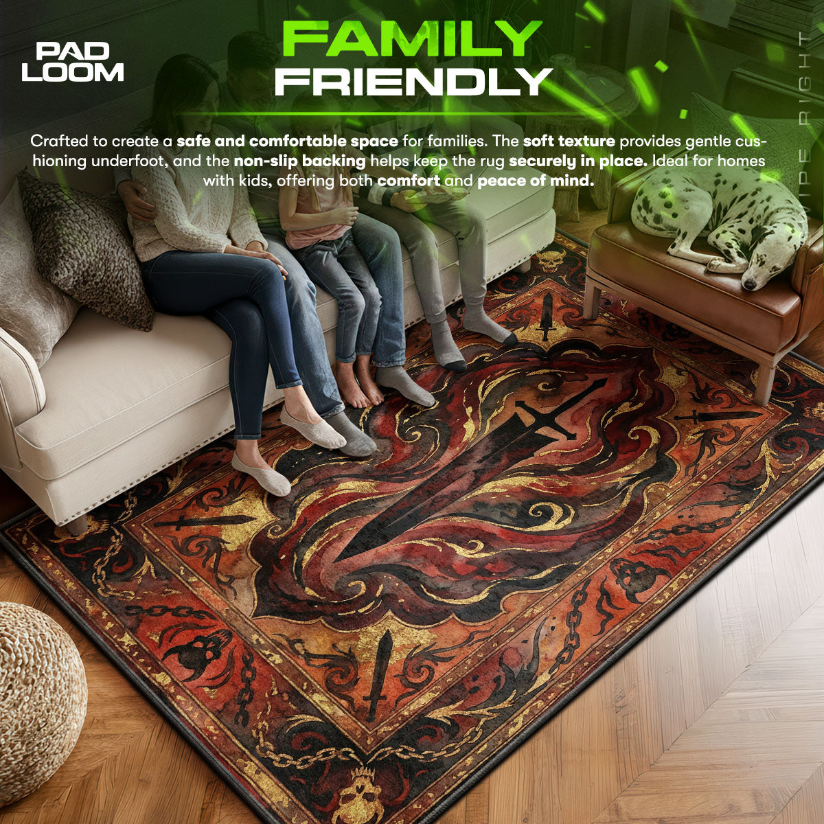 Asta Demon Slayer Sword Rug - Black Clover Chair Mat