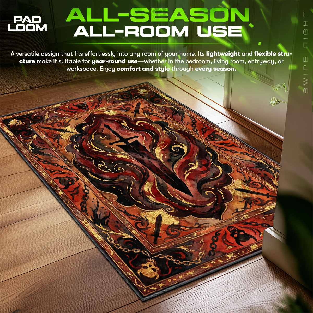 Asta Demon Slayer Sword Rug - Black Clover Chair Mat