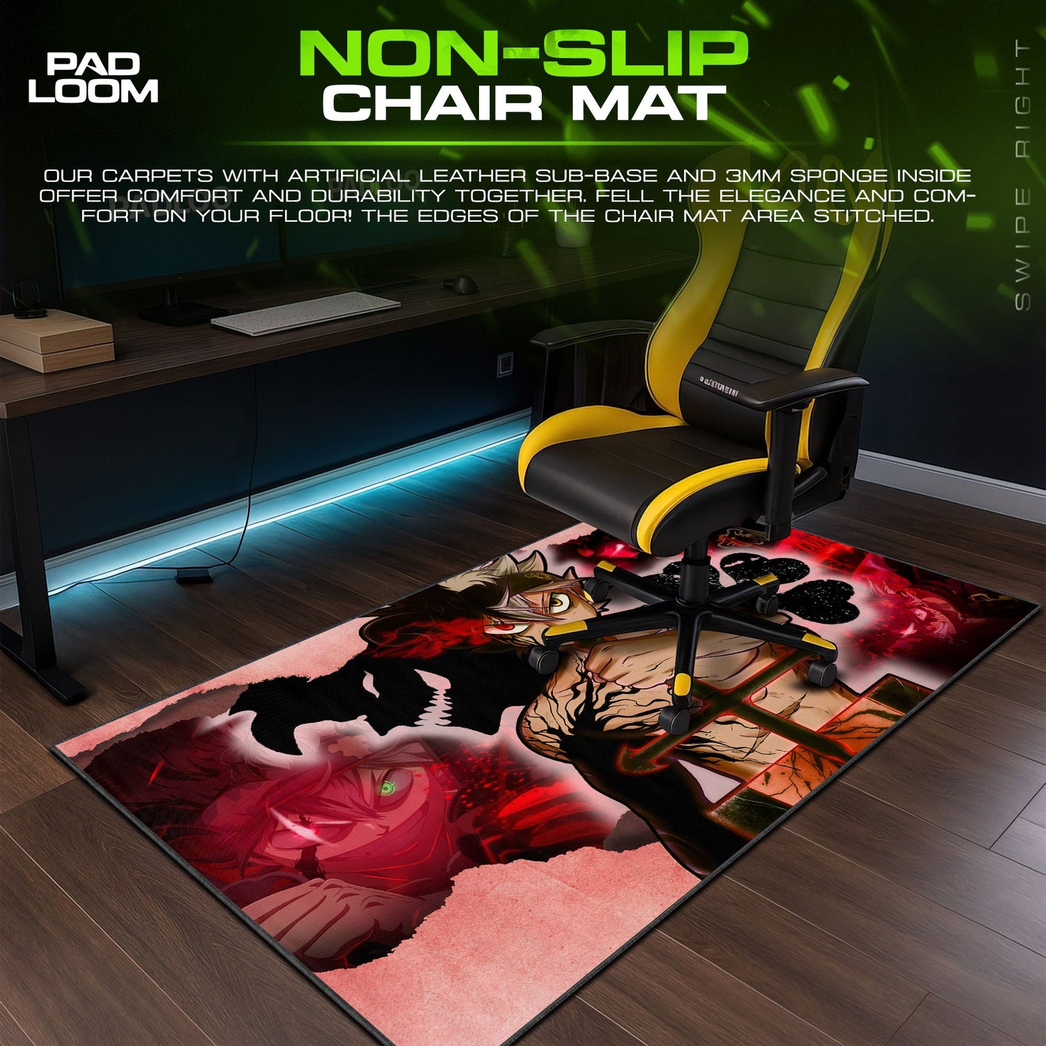 Asta Demon Union Mouse Pad, Anime Gaming Desk Mat Padloom