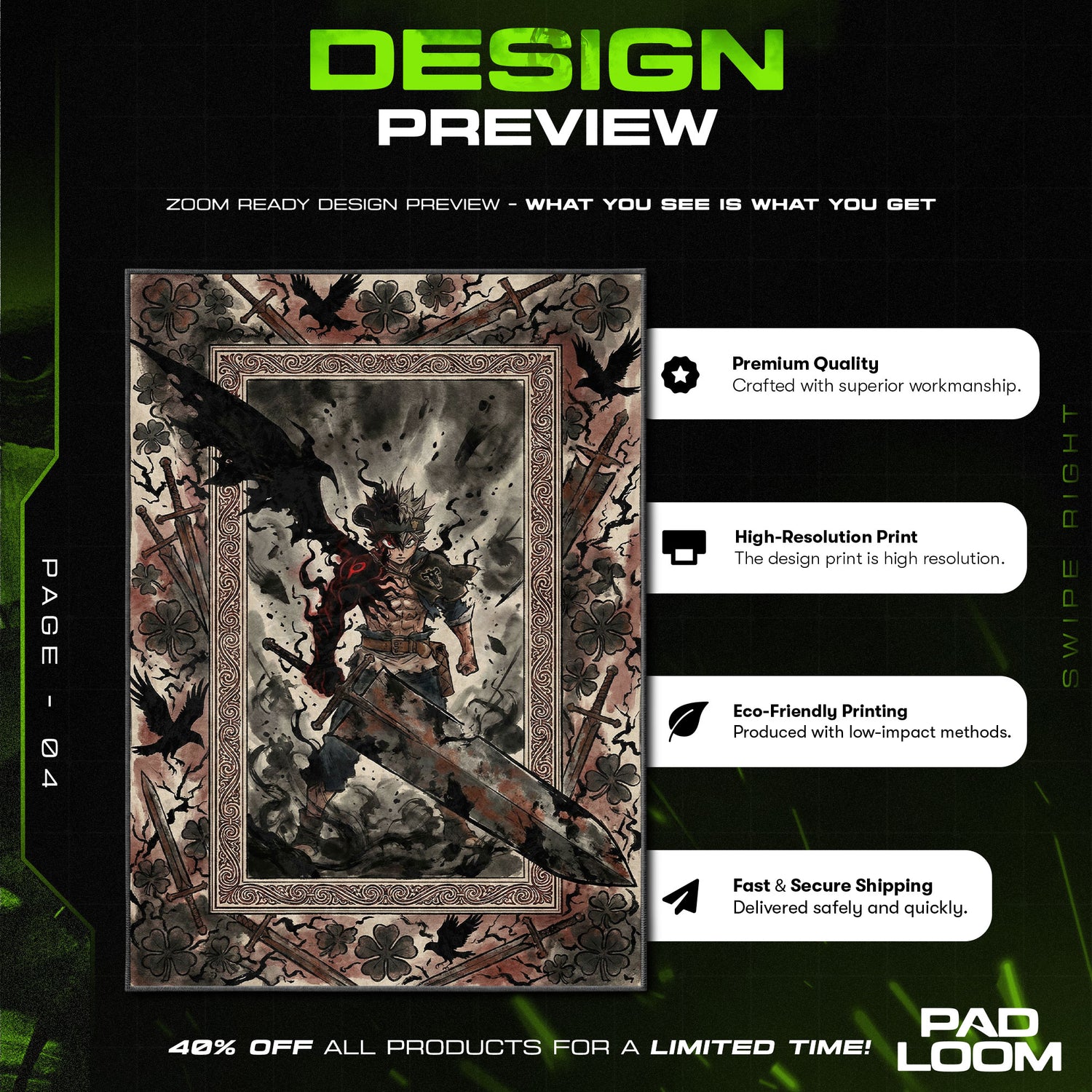 Chair character design printed on rug