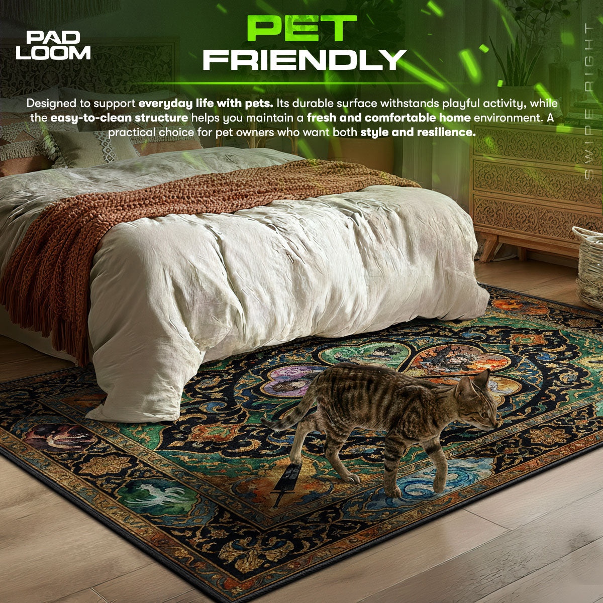 Asta Five Leaf Grimoire Rug - Black Clover Chair Mat