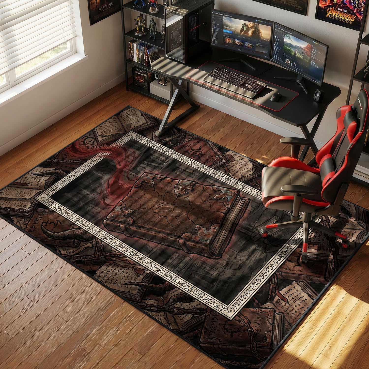 Asta Zauberbuch Dunkle Fantasie Teppich - Schwarzer Kleeblatt Stuhlmatte