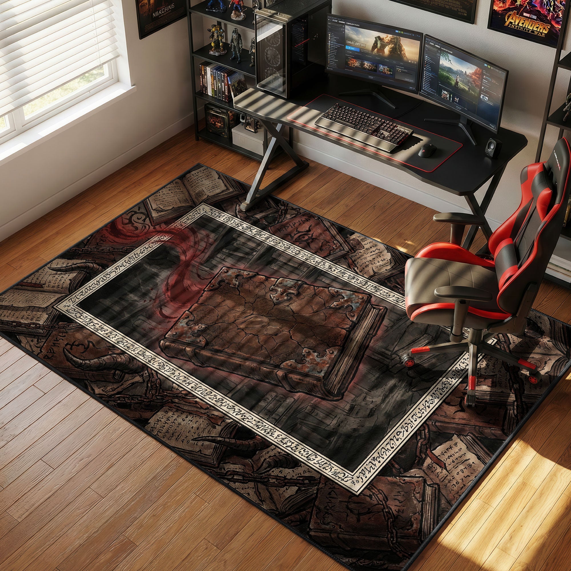 Asta Zauberbuch Dunkle Fantasie Teppich - Schwarzer Kleeblatt Stuhlmatte