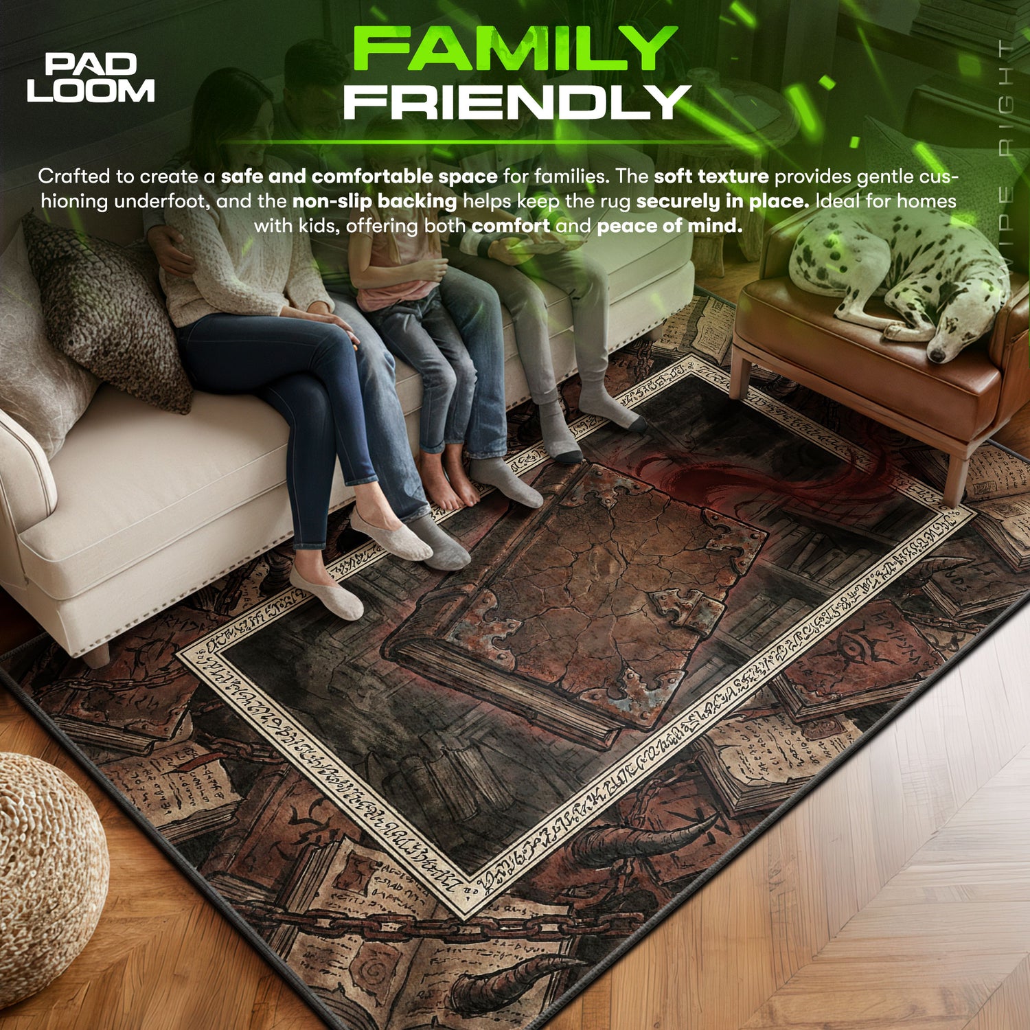 Asta Zauberbuch Dunkle Fantasie Teppich - Schwarzer Kleeblatt Stuhlmatte