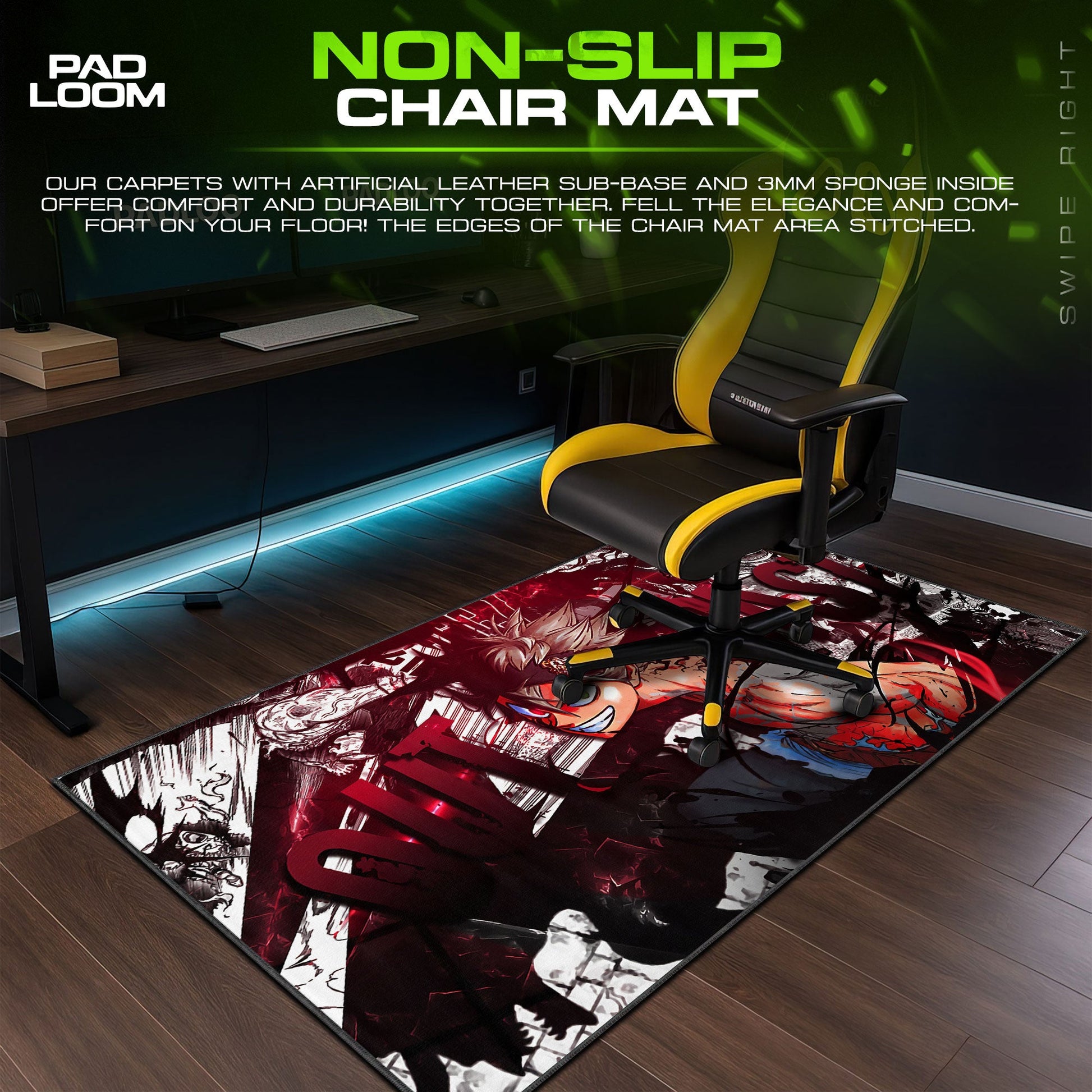 Asta Rage Form Mouse Pad, Anime Gaming Desk Mat Padloom