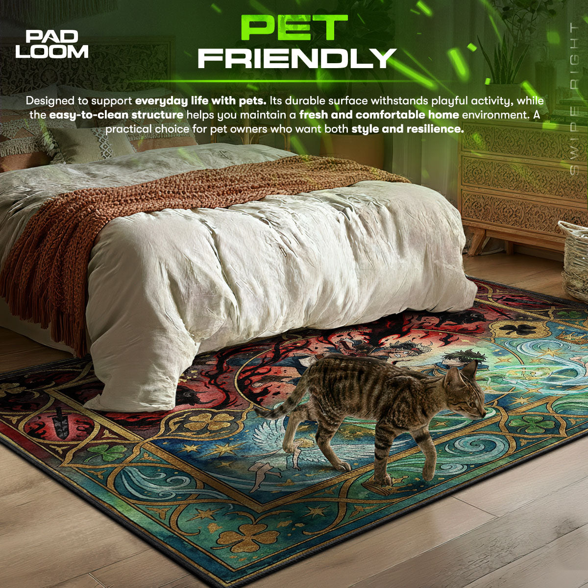 Asta & Yuno Rivalry Rug - Black Clover Chair Mat