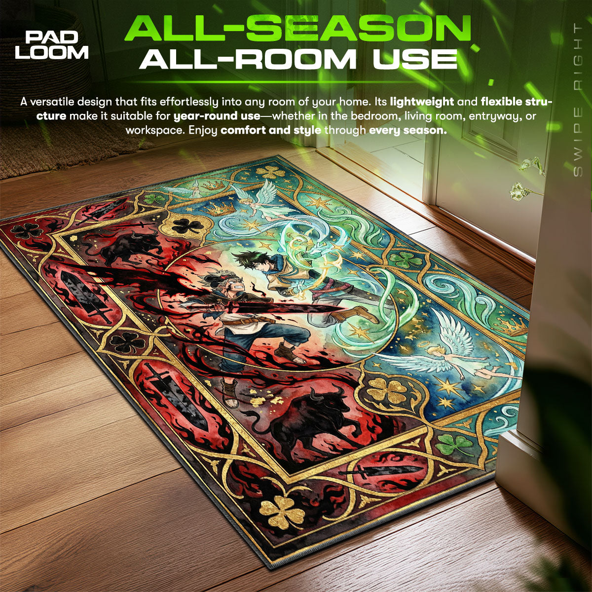 Asta & Yuno Rivalry Rug - Black Clover Chair Mat