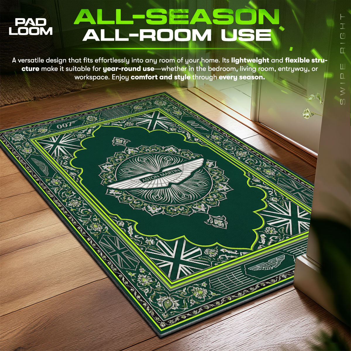 Aston Martin Luxury Floor fan rug — premium quality print