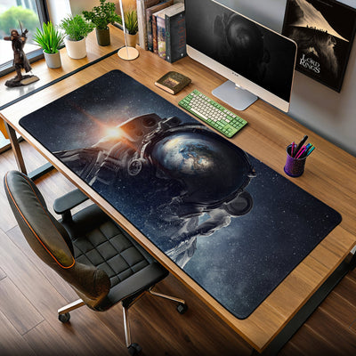 Astronaut Earthrise Reflection Mouse Pad – Sci-Fi Desk Mat