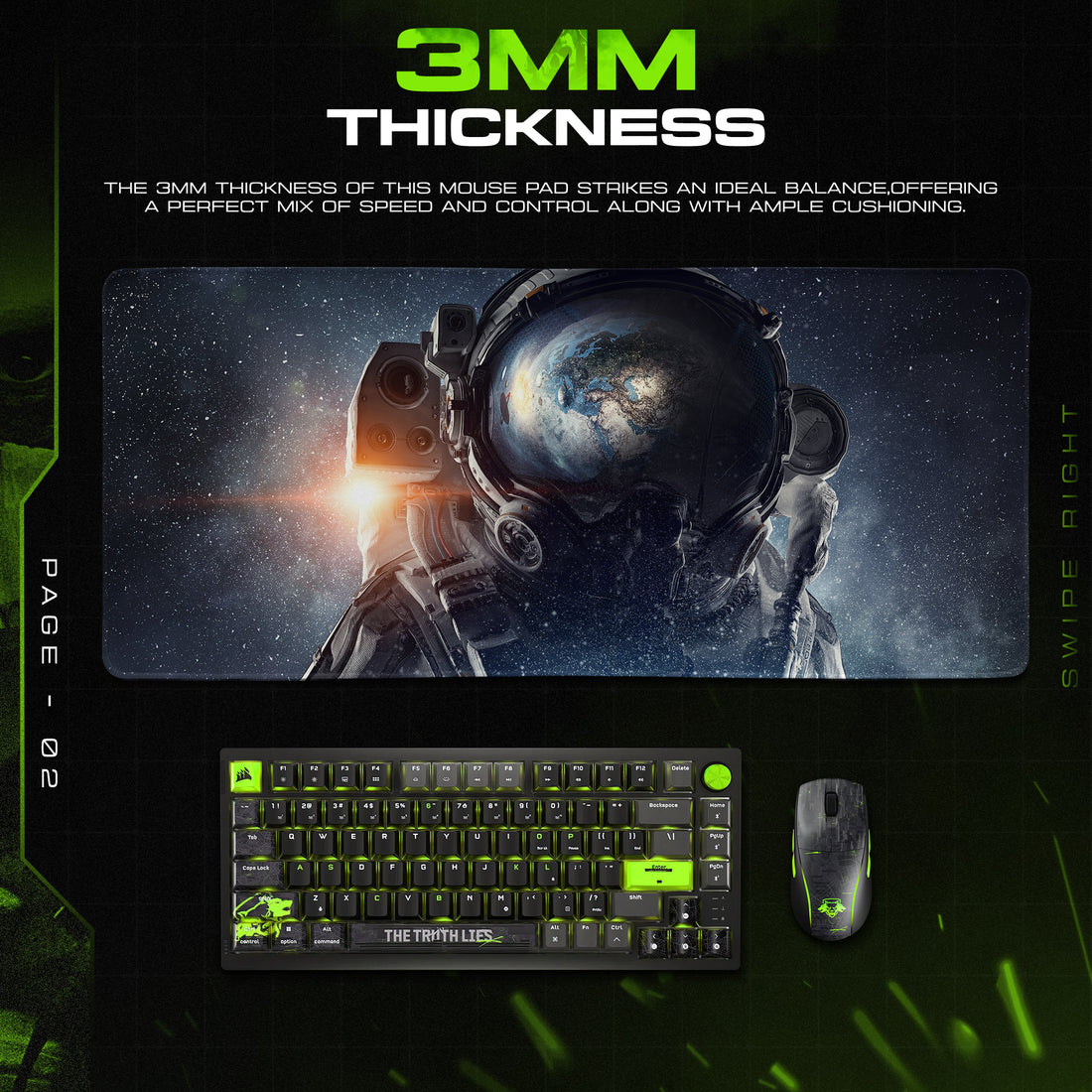Astronaut Earthrise Reflection Mouse Pad – Sci-Fi Desk Mat