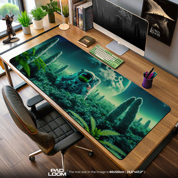 Astronaut Explorer Mouse Pad, Alien Landscape Gaming Desk Mat
