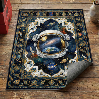 Astronaut Helmet Galaxy Rug — Space Explorer Area Rug