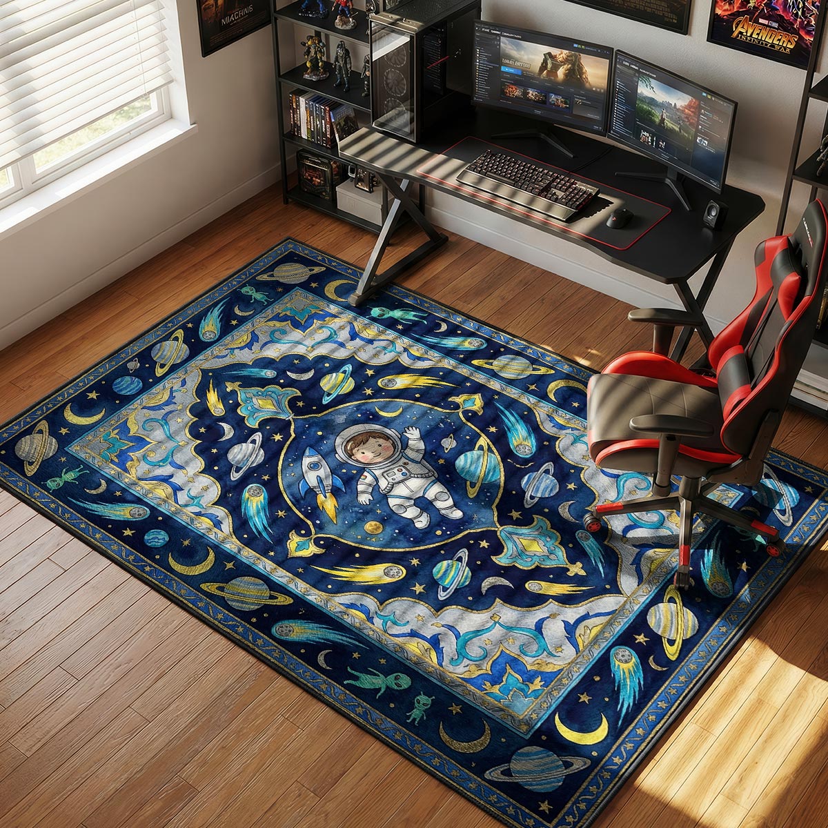 Astronaut Adventure Kids rug — main product view