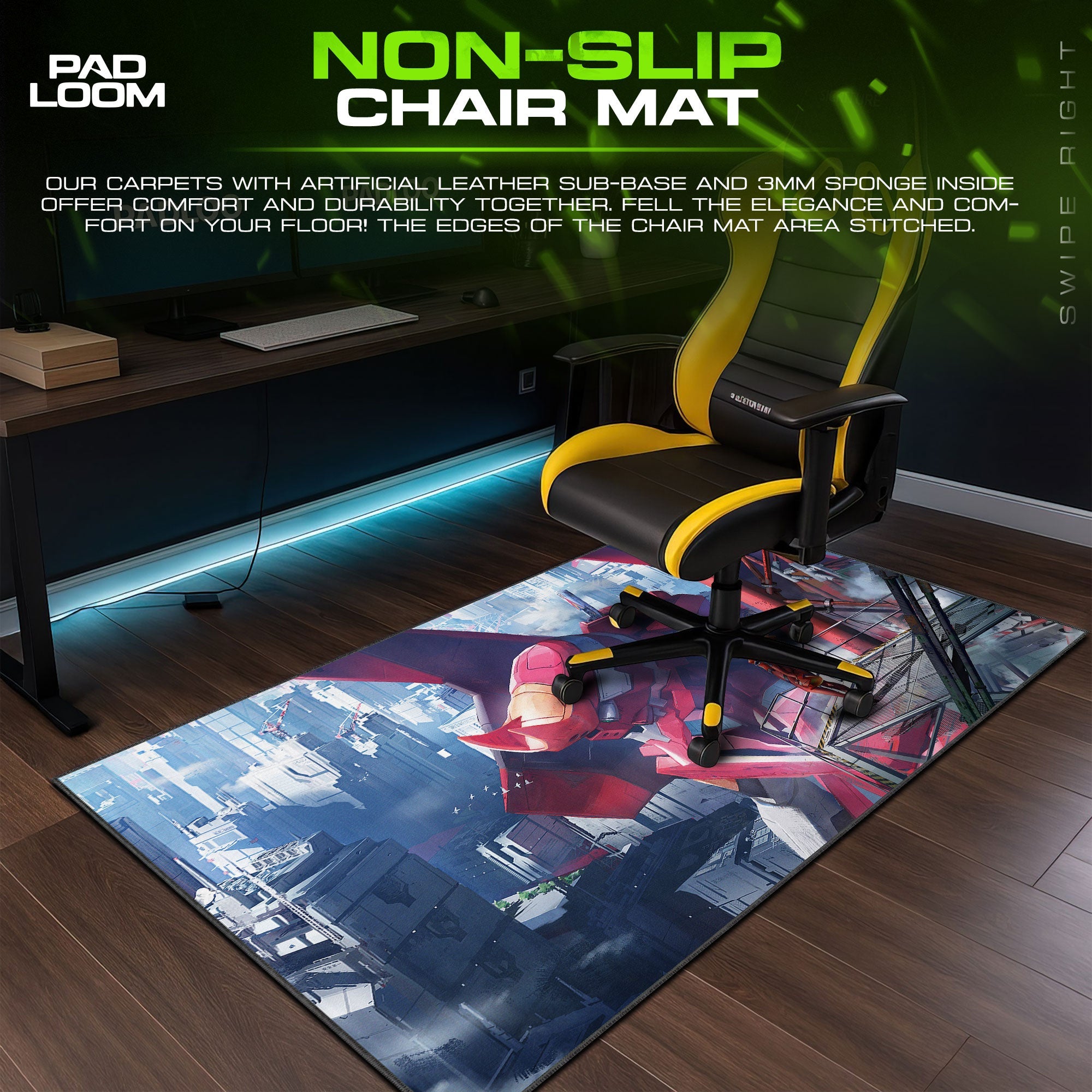 Asuka City Mech Mouse Pad, Anime Gaming Desk Mat Padloom