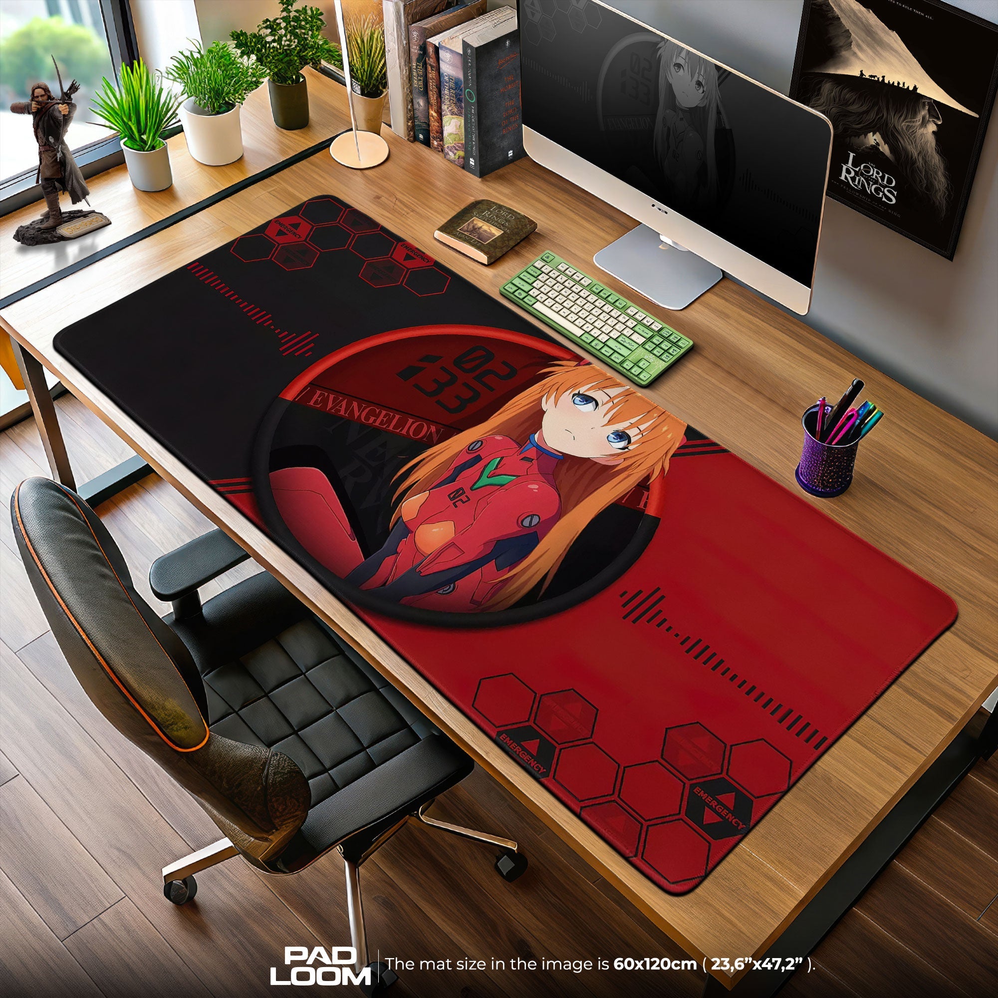 Asuka Control Panel Mouse Pad, Anime Gaming Desk Mat Padloom