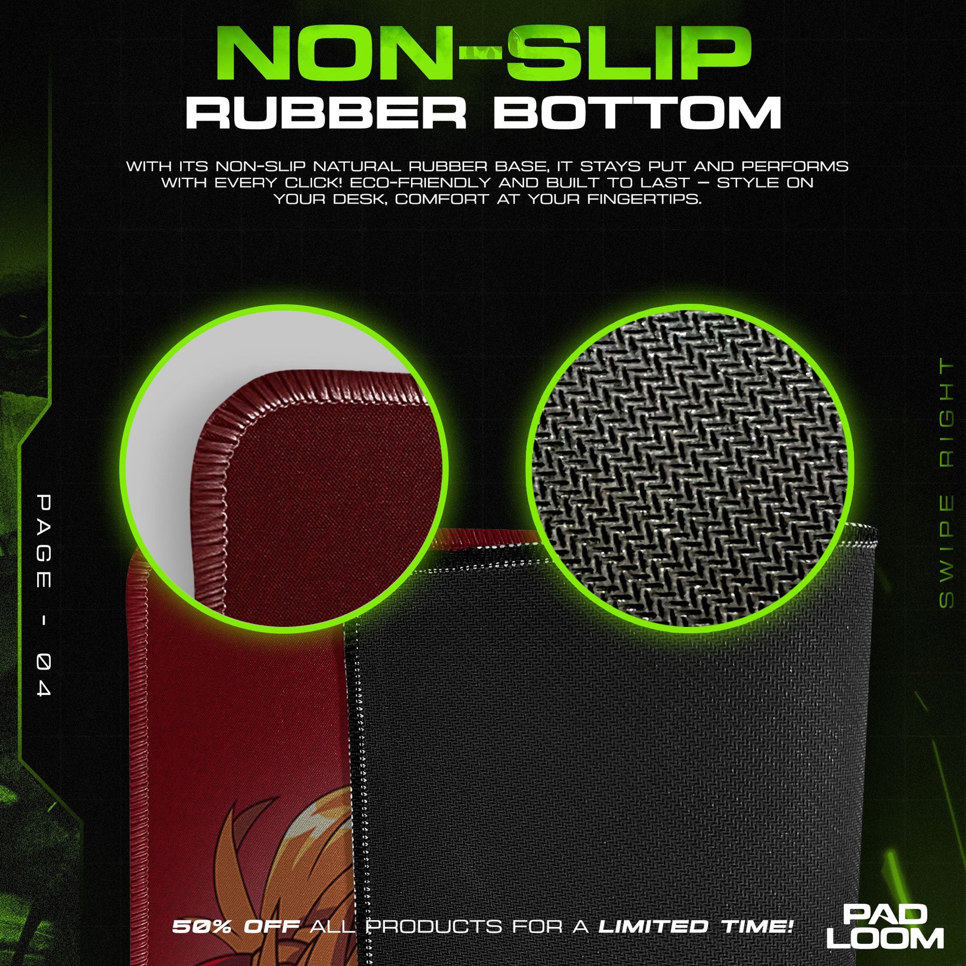 Asuka Dual Portrait Mouse Pad, Anime Gaming Desk Mat Padloom