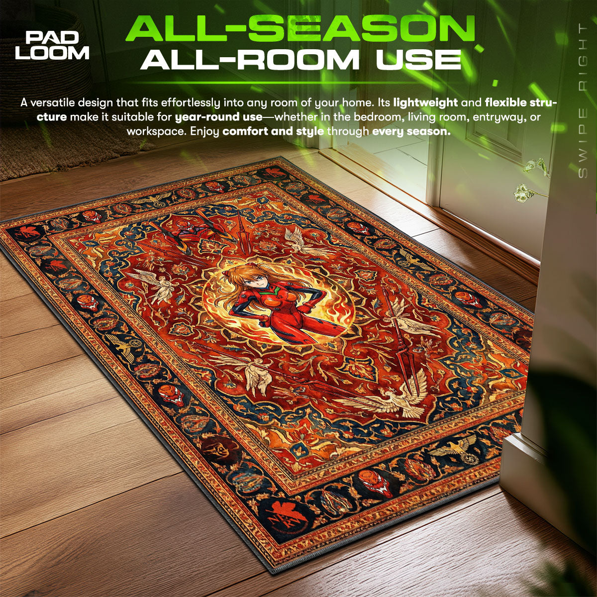 Asuka Langley Inferno Rug - Evangelion Chair Mat