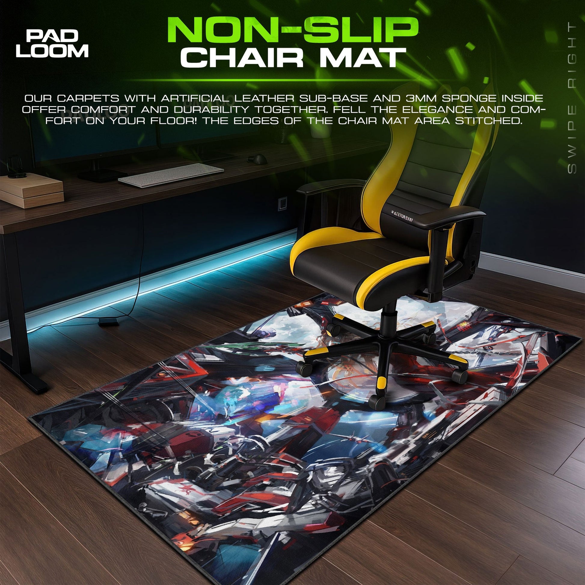 Asuka Mech Battle Mouse Pad, Anime Gaming Desk Mat Padloom