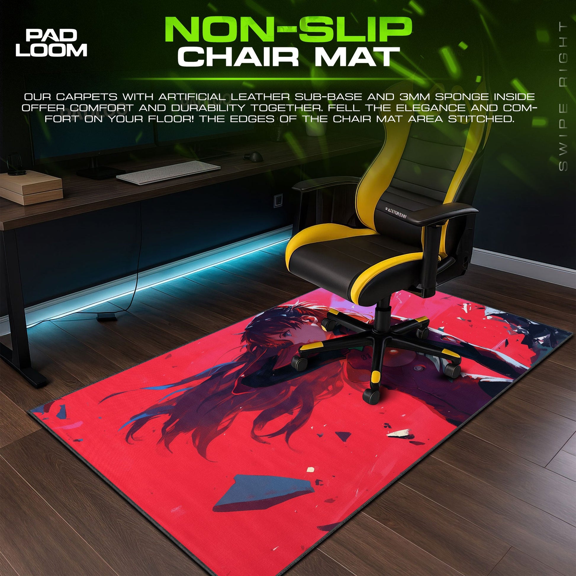 Asuka Red Horizon Mouse Pad, Anime Gaming Desk Mat Padloom