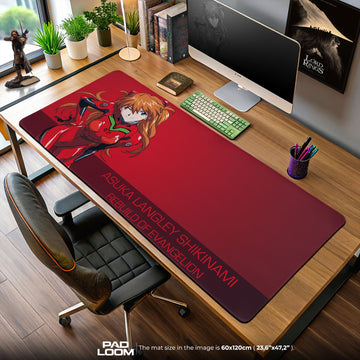 Asuka Red Suit Mouse Pad, Anime Gaming Desk Mat Padloom