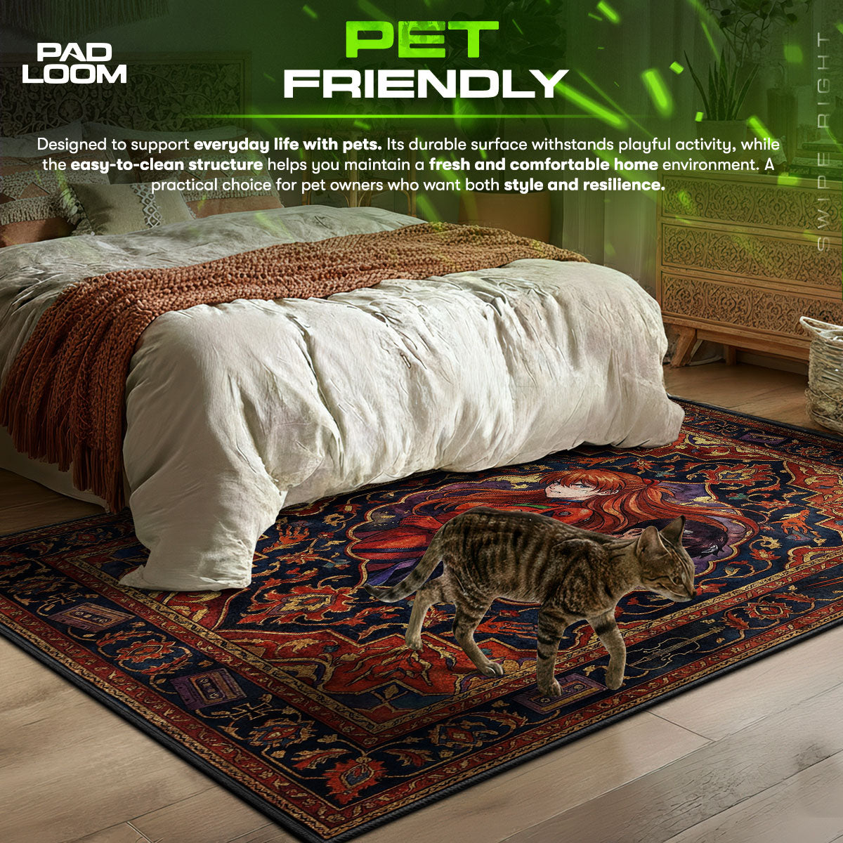 Asuka & Shinji Back-to-Back Rug - Evangelion Chair Mat