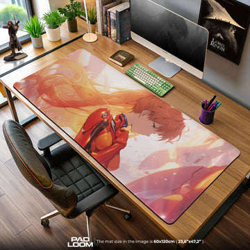 Asuka Silent Resolve Mouse Pad, Anime Gaming Desk Mat Padloom