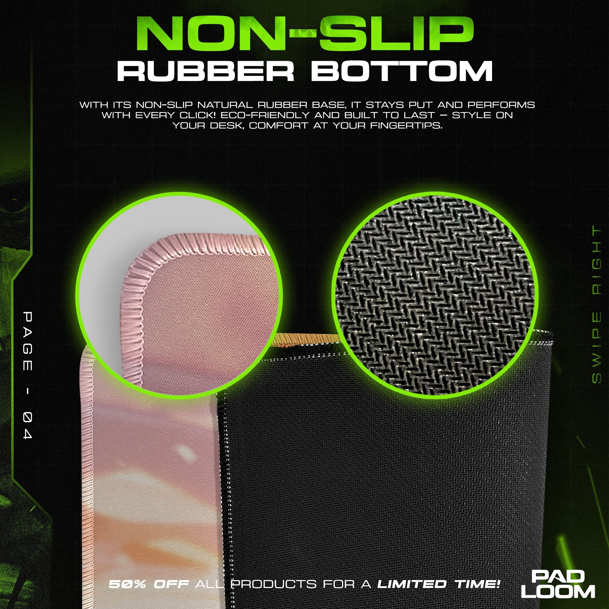 Asuka Silent Resolve Mouse Pad, Anime Gaming Desk Mat Padloom