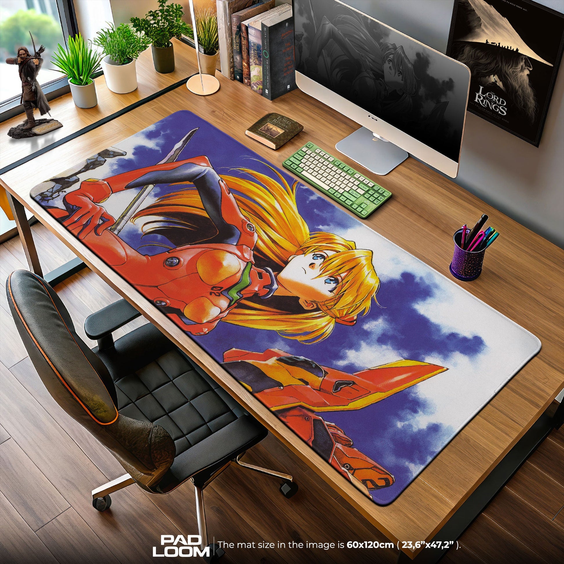Asuka Sky Gaze Mouse Pad, Anime Gaming Desk Mat Padloom