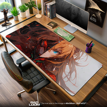 Asuka Split Vision Mouse Pad, Anime Gaming Desk Mat Padloom