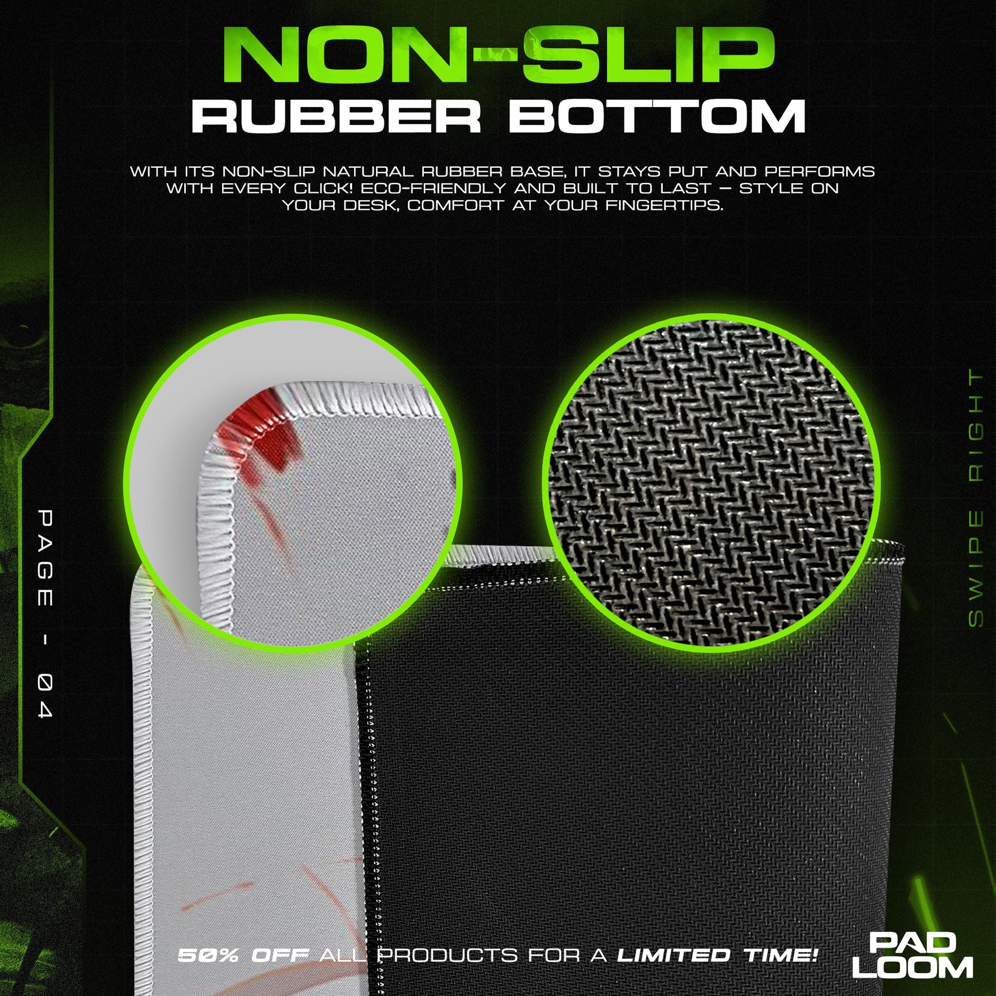 Asuka Split Vision Mouse Pad, Anime Gaming Desk Mat Padloom