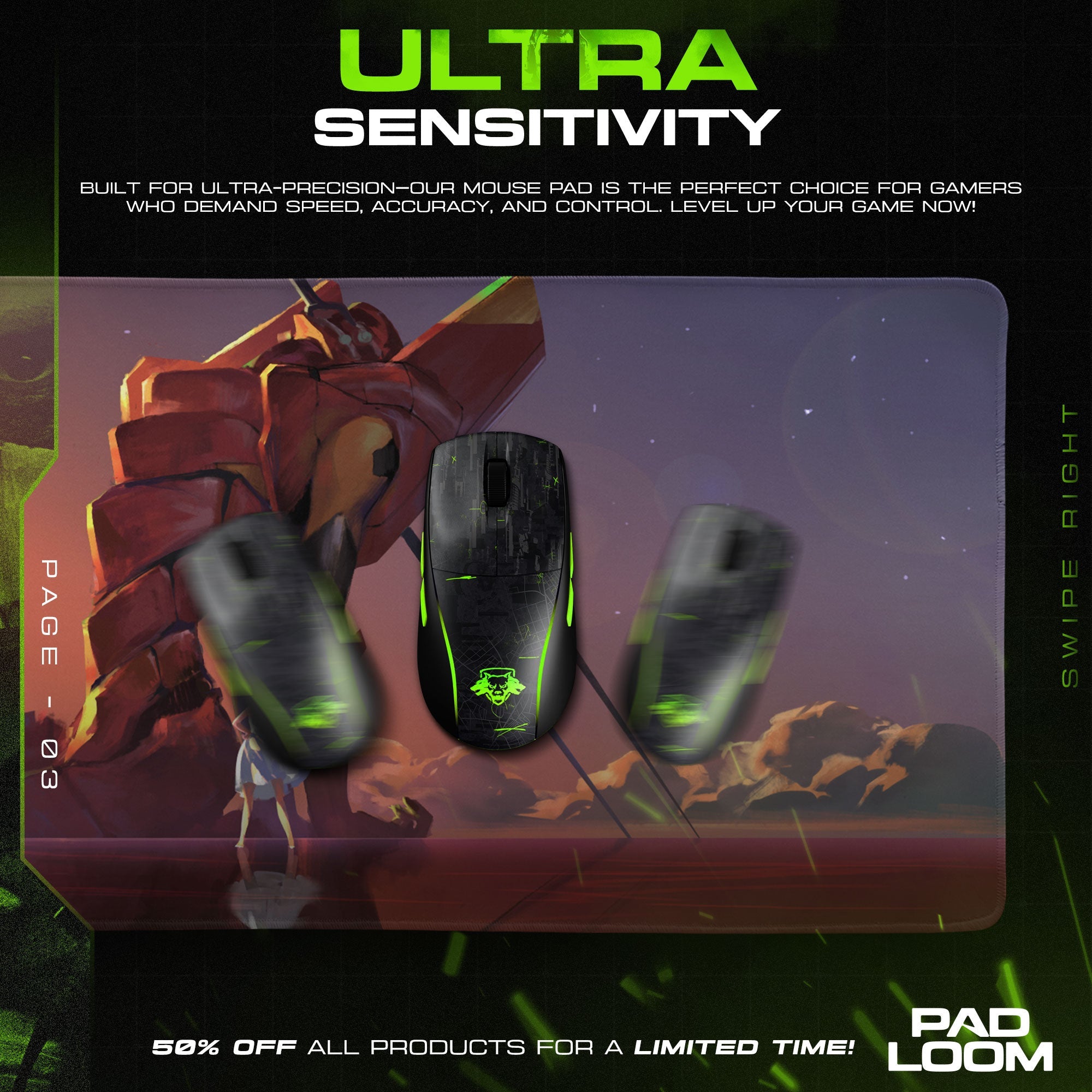 Asuka Sunset Mech Mouse Pad, Anime Gaming Desk Mat Padloom