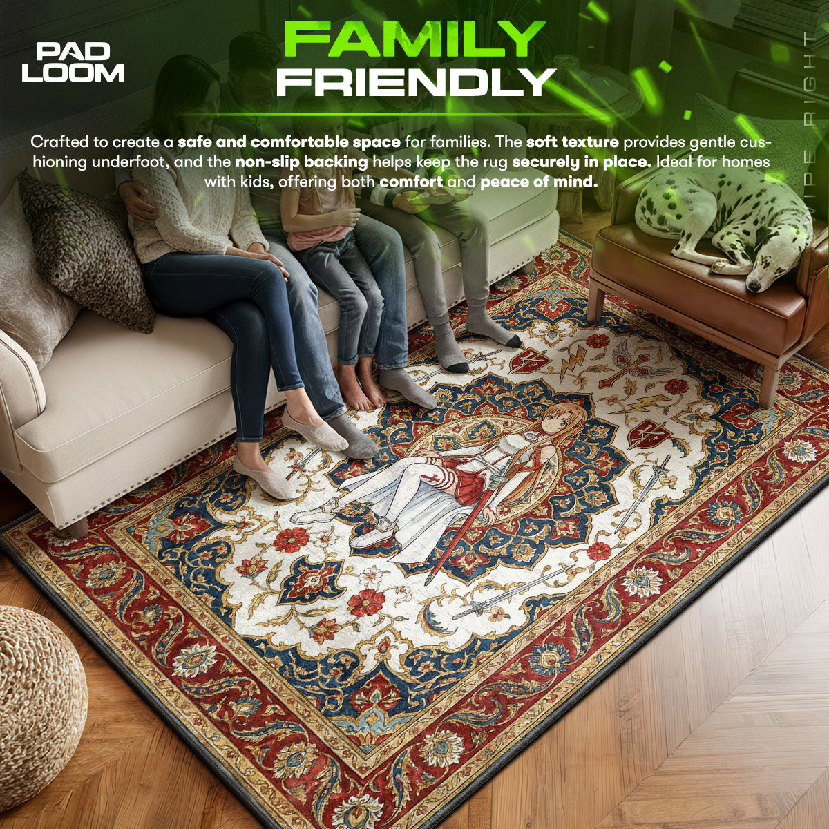 Asuna Lightning Flash Rug - Sword Art Online Chair Mat