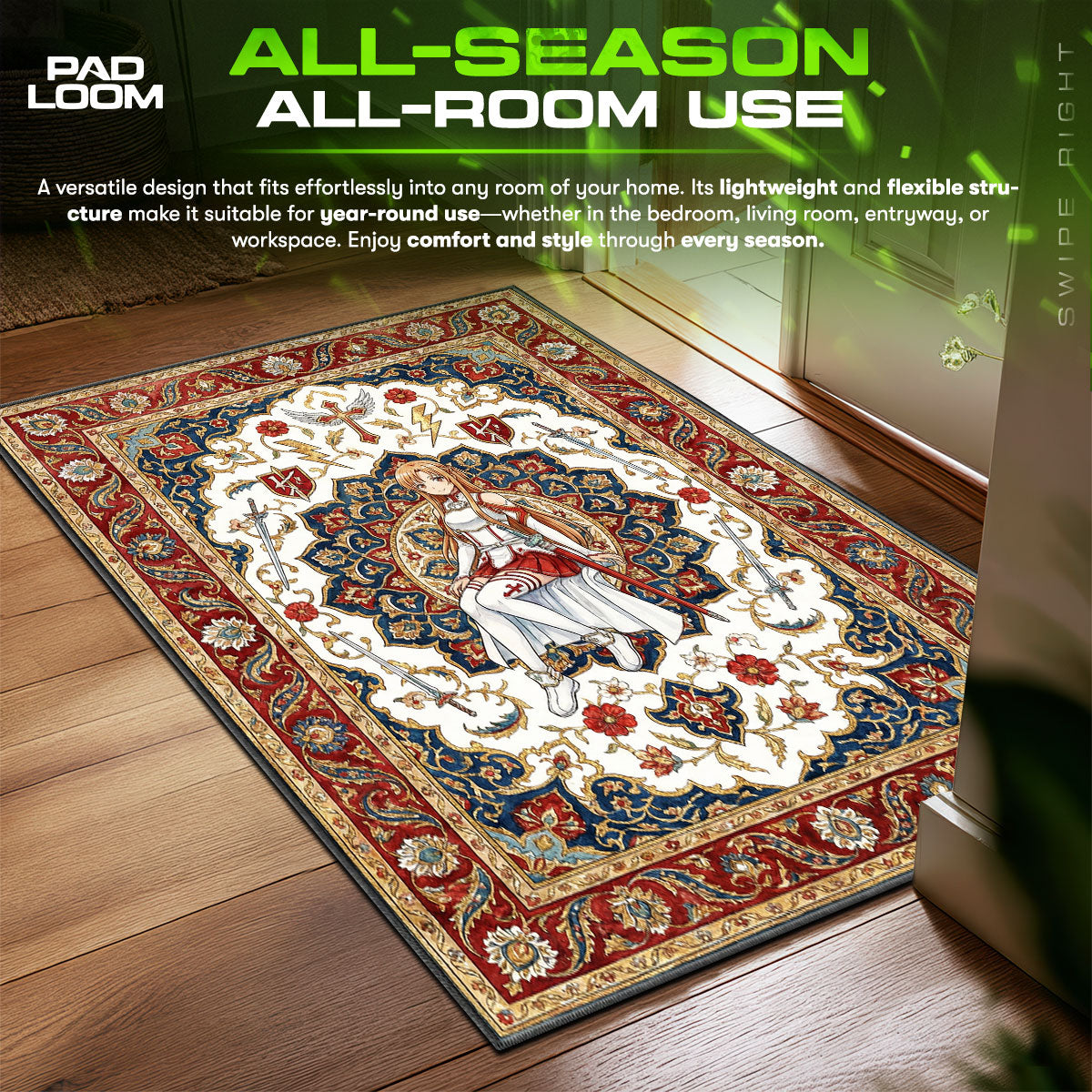 Asuna Lightning Flash Rug - Sword Art Online Chair Mat