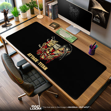 Attack on Titan Dual Titans Mouse Pad, Anime Gaming Desk Mat