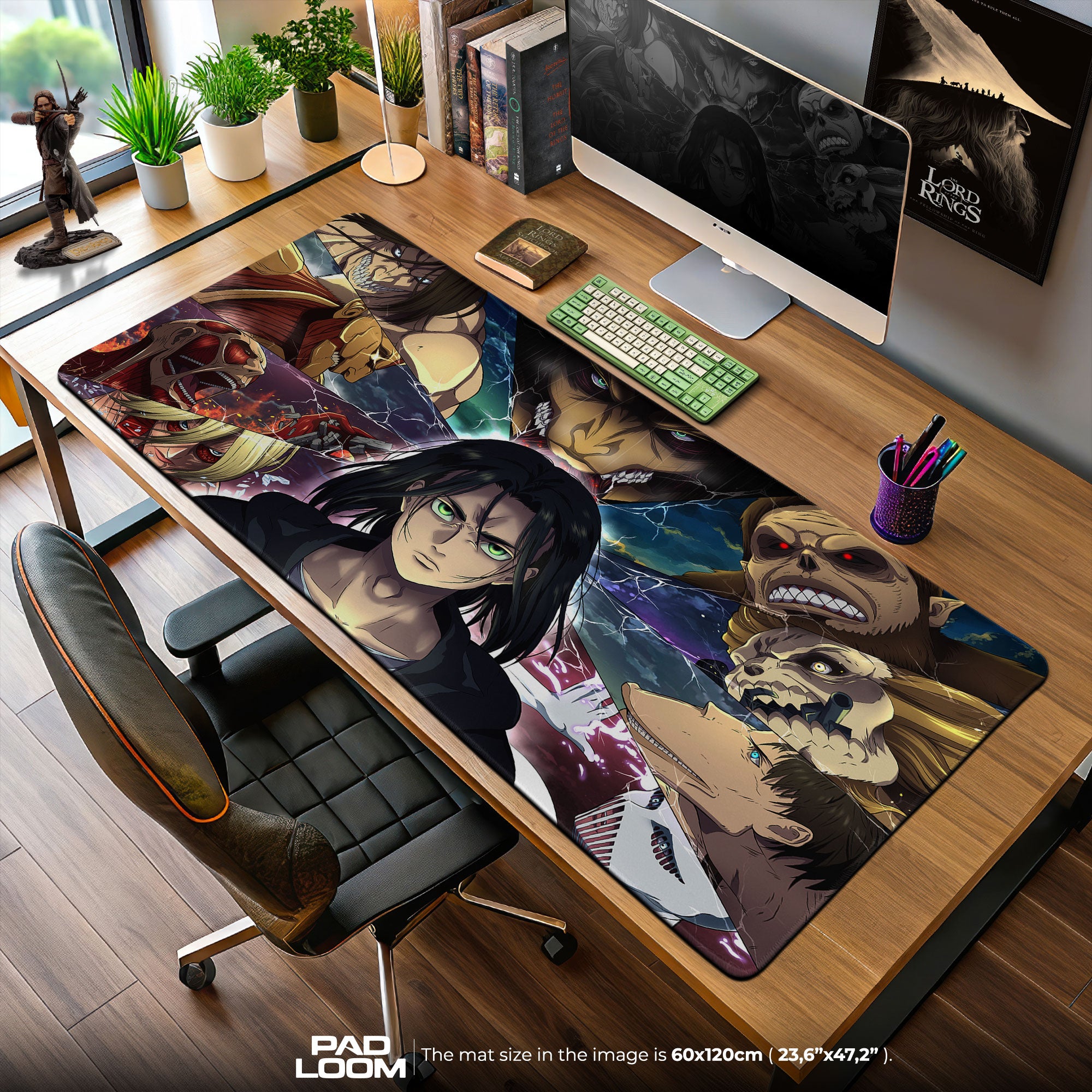 Attack on Titan Eren Titans Mouse Pad, Anime Gaming Desk Mat