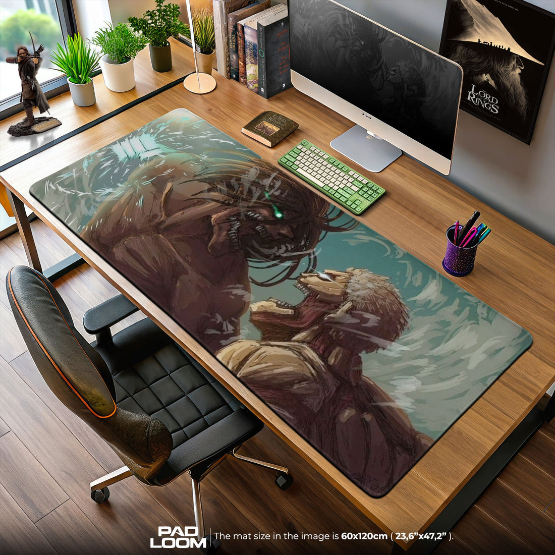 Attack on Titan Mouse Pad - Clash of Titans Anime Desk Mat Padloom