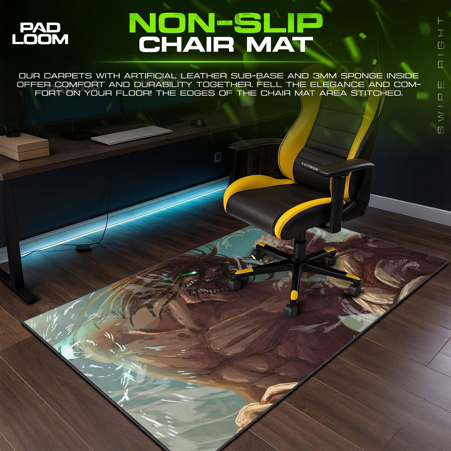 Attack on Titan Mouse Pad - Clash of Titans Anime Desk Mat Padloom