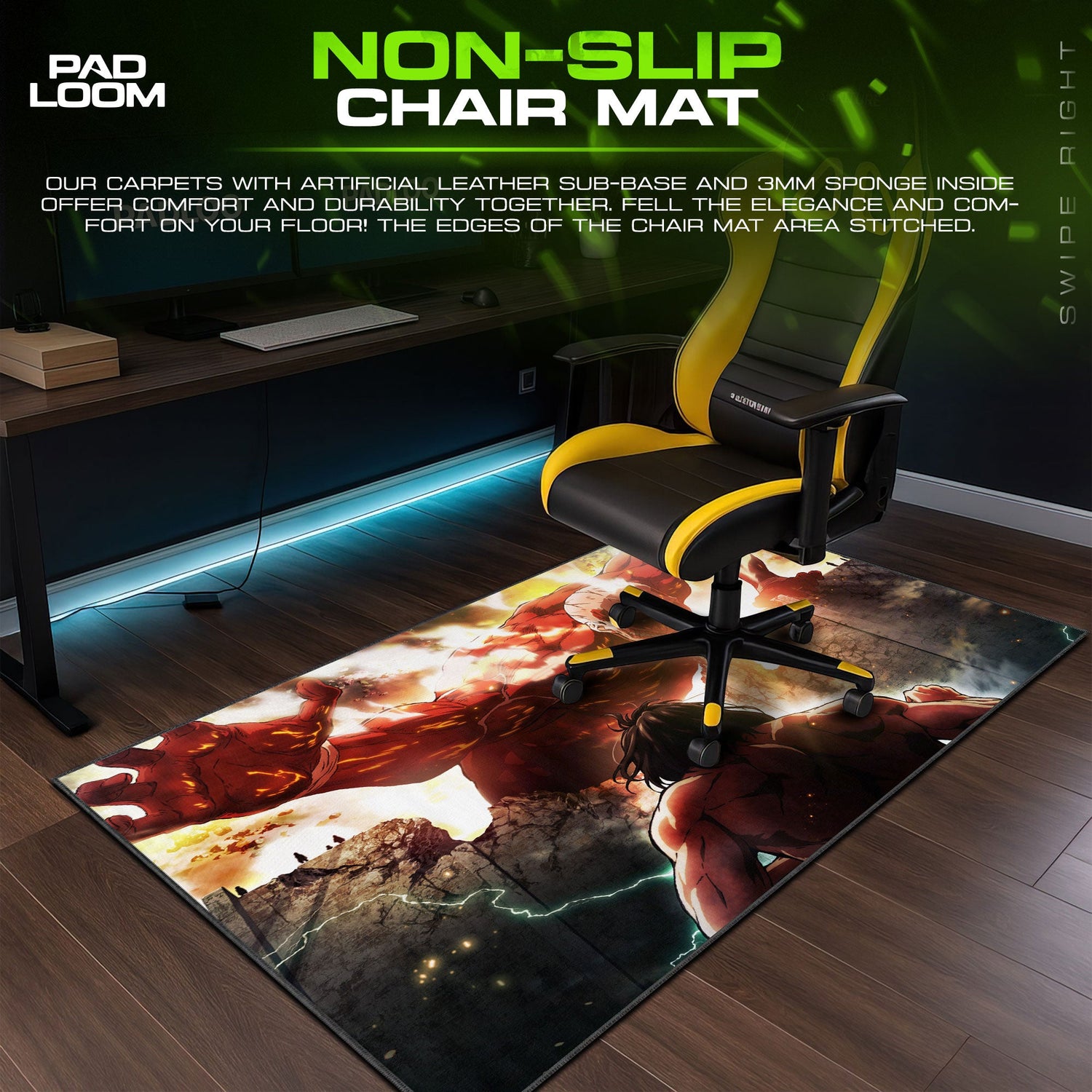 Attack on Titan Mouse Pad - Clash of Titans Anime Desk Mat Padloom