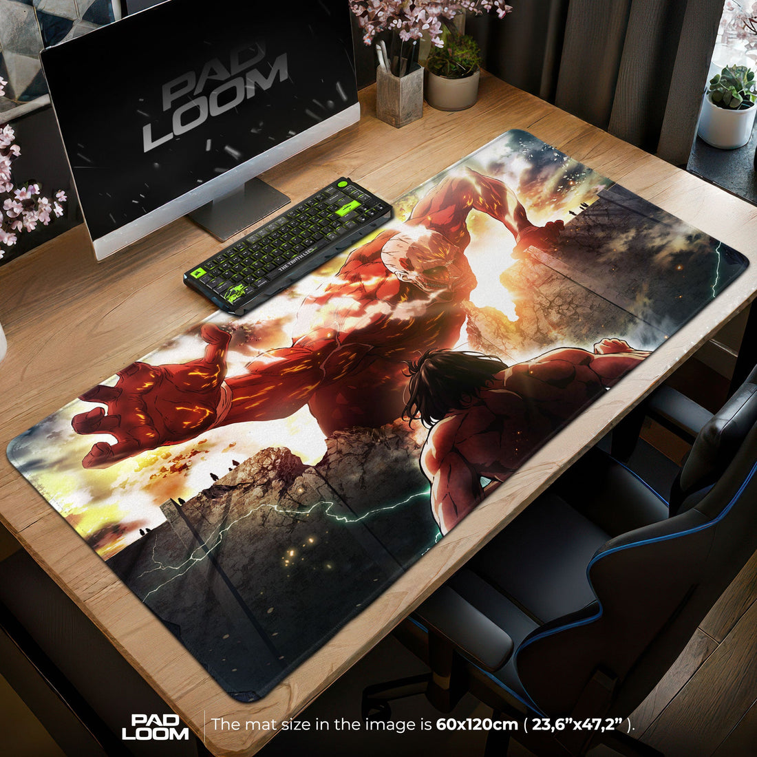 Attack on Titan Mouse Pad - Clash of Titans Anime Desk Mat Padloom