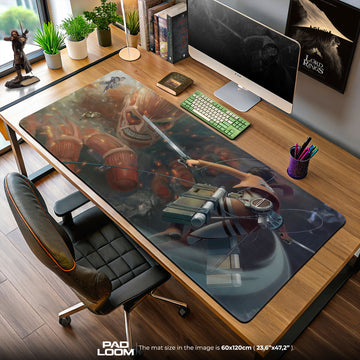 Attack on Titan Mouse Pad, Colossal Battle Gaming Desk Mat
