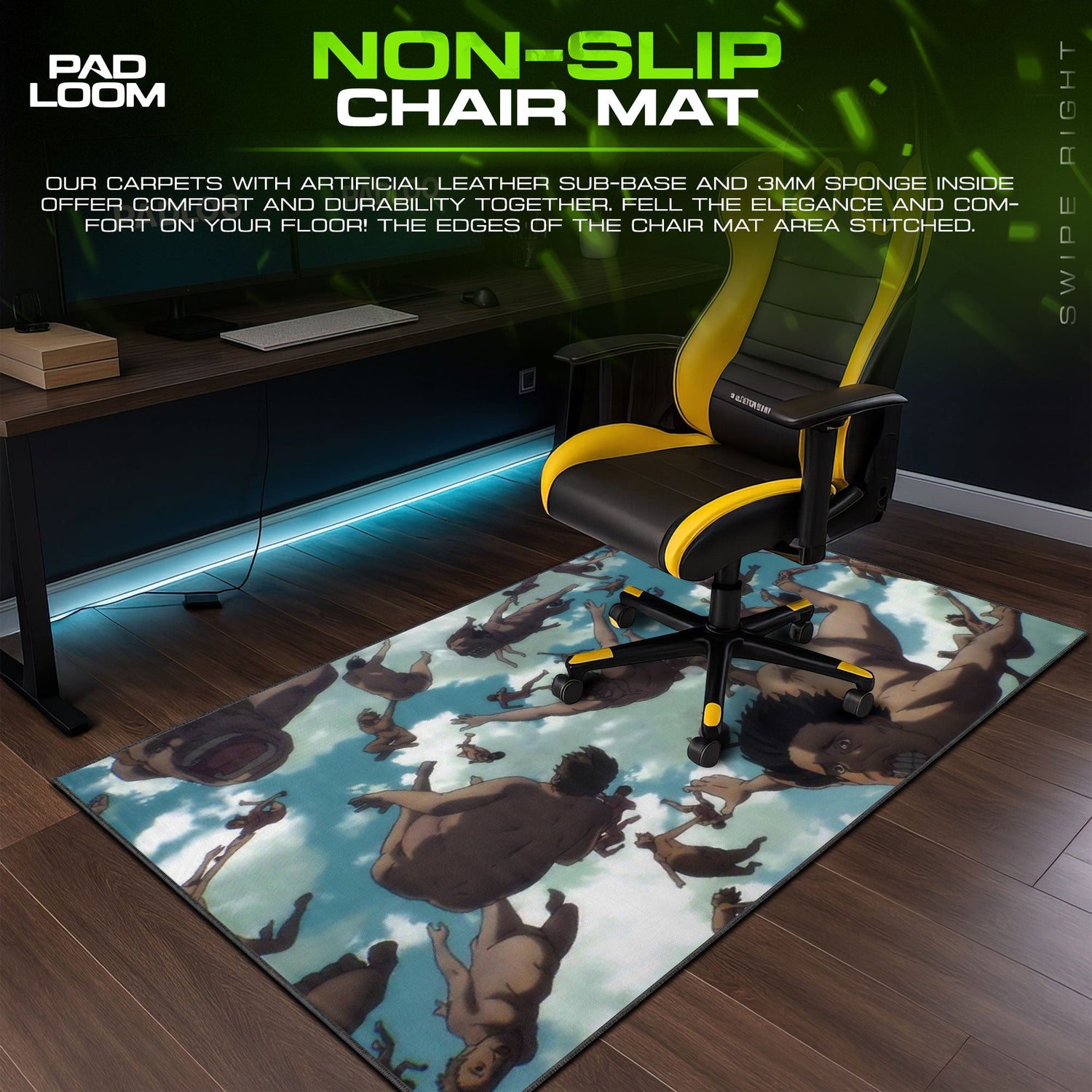 Attack on Titan Mouse Pad - Fall of Titans Anime Desk Mat Padloom