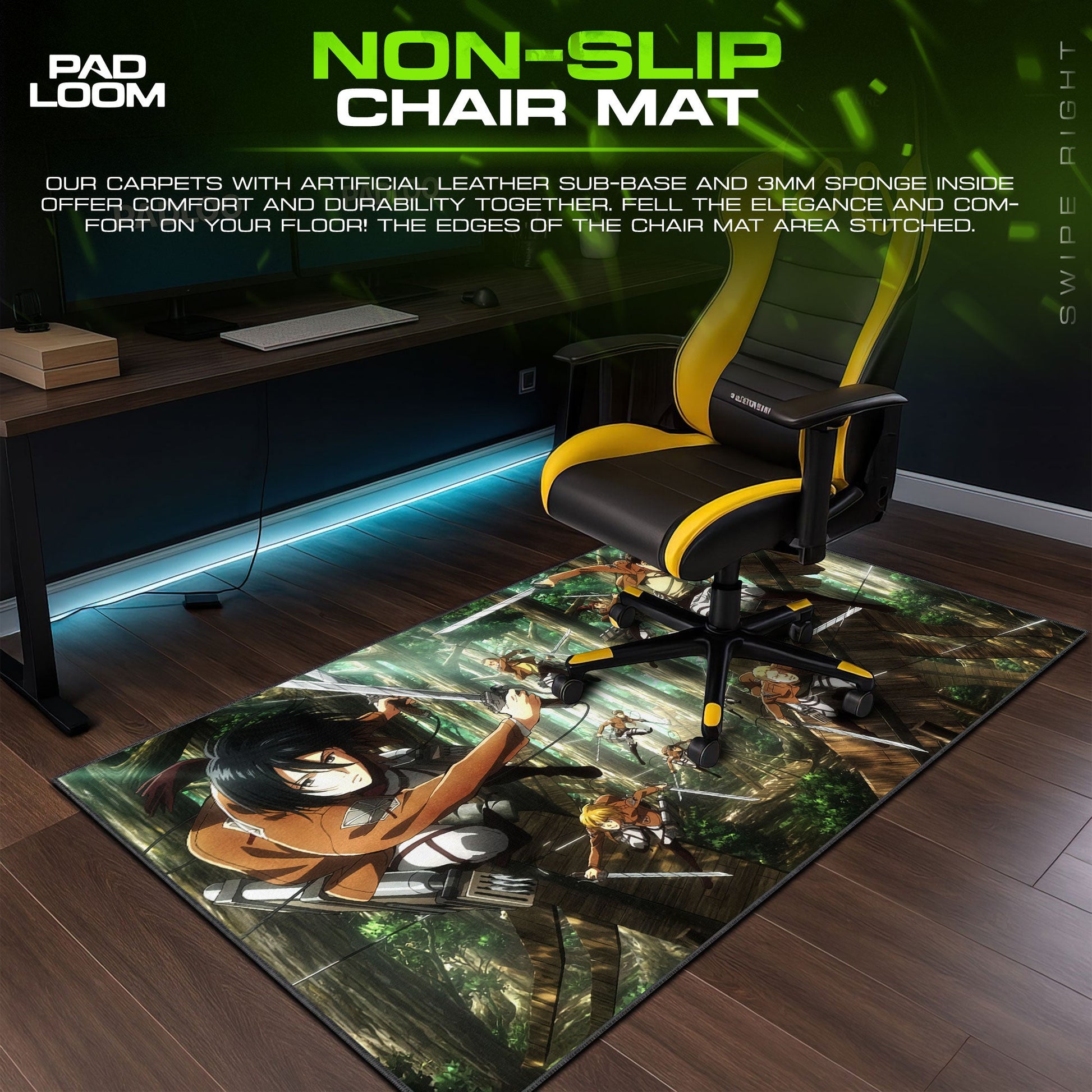 Attack on Titan Mouse Pad - Forest Ambush Anime Desk Mat Padloom
