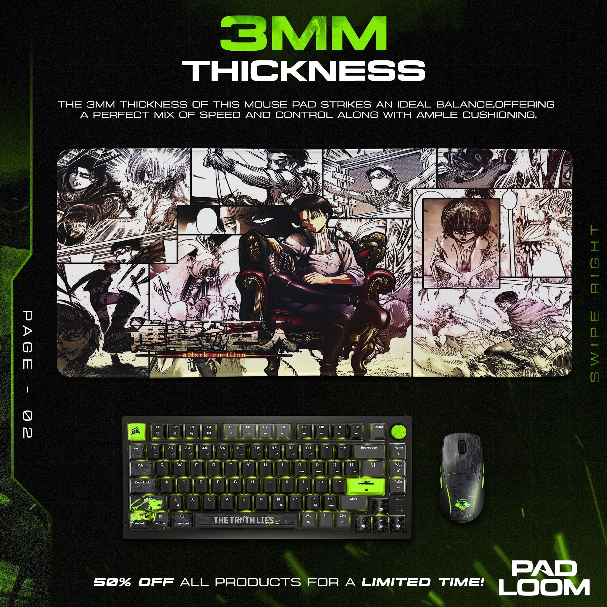 Attack on Titan Mouse Pad - Humanity’s Strongest Anime Desk Mat Padloom